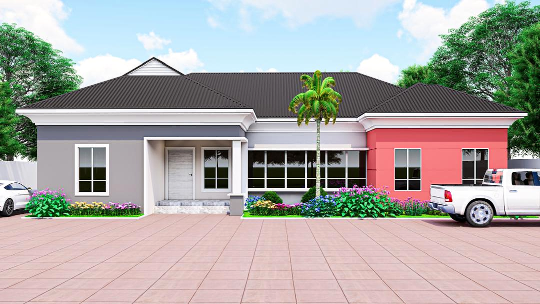 Tinapa Road four-bedroom bungalow design visualisation